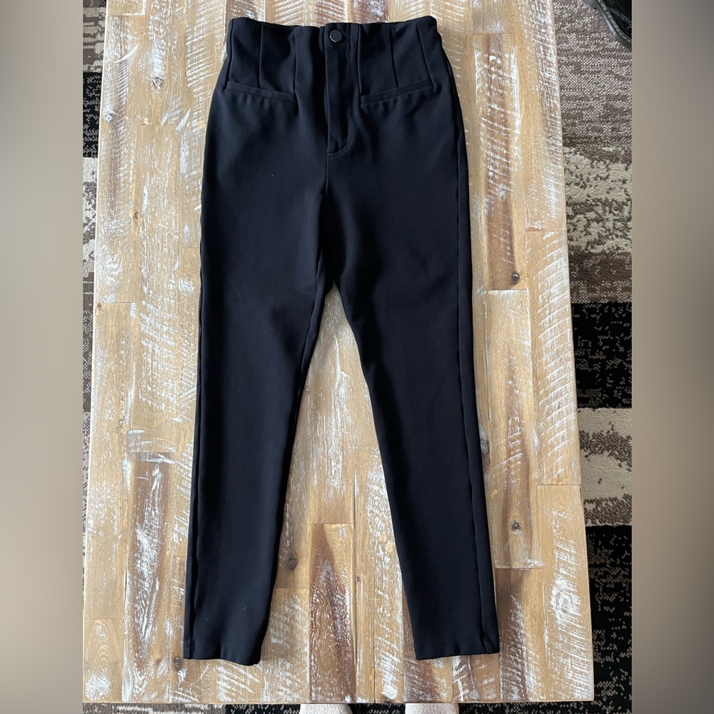 Free People Black Straight Leg Pants